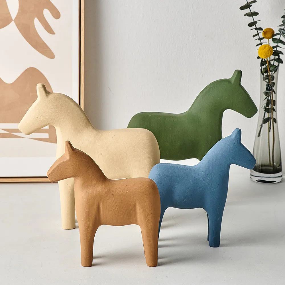 Nordic Ins Wind Wooden Horse Decoration