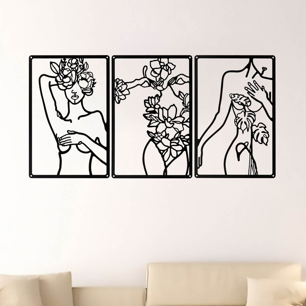 3 Pieces Set Minimalist Abstract Woman Shape