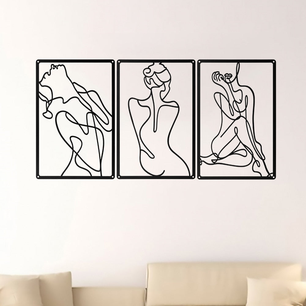 3 Pieces Set Minimalist Abstract Woman Shape