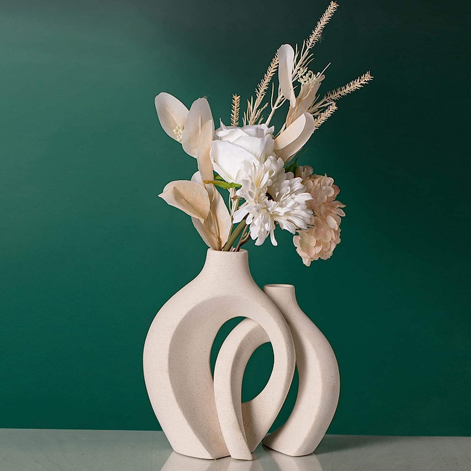 White Ceramic Vase Set