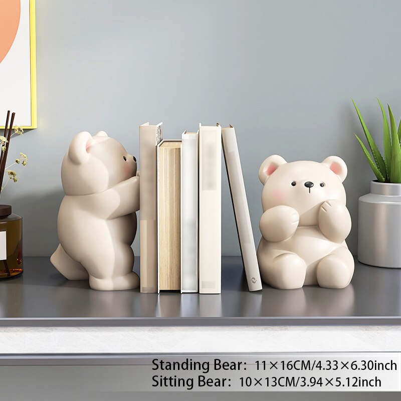 Bear Book End Figurine Cream Style Cute