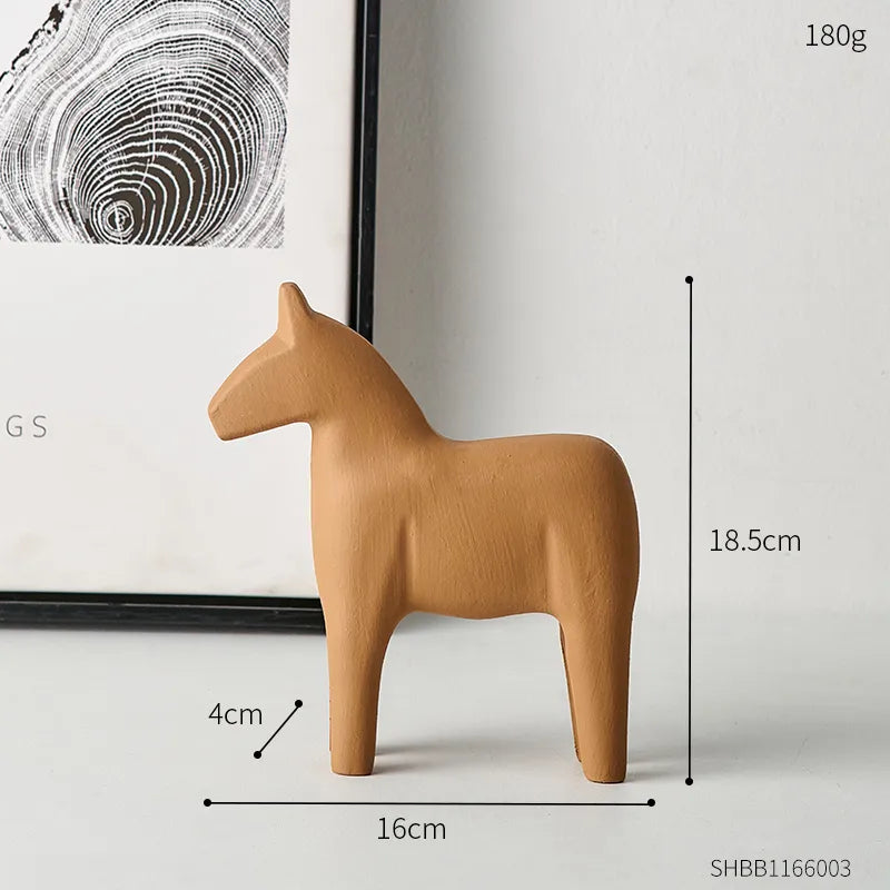 Nordic Ins Wind Wooden Horse Decoration