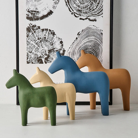 Nordic Ins Wind Wooden Horse Decoration