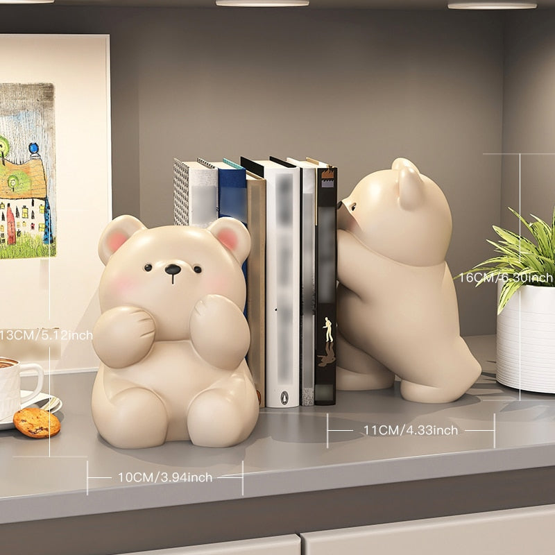 Bear Book End Figurine Cream Style Cute