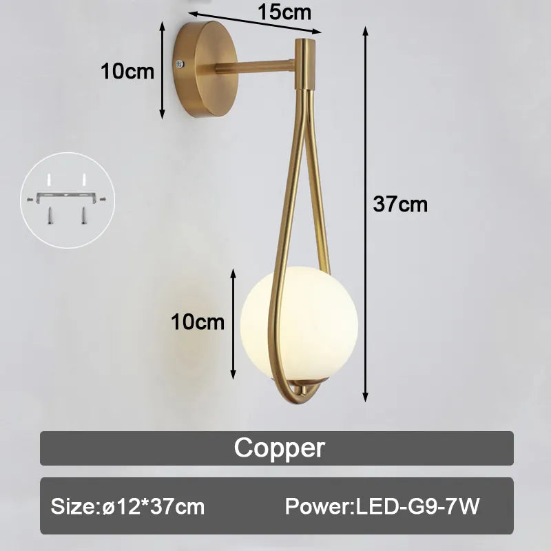 Copper Black Interior LED Wall lamp