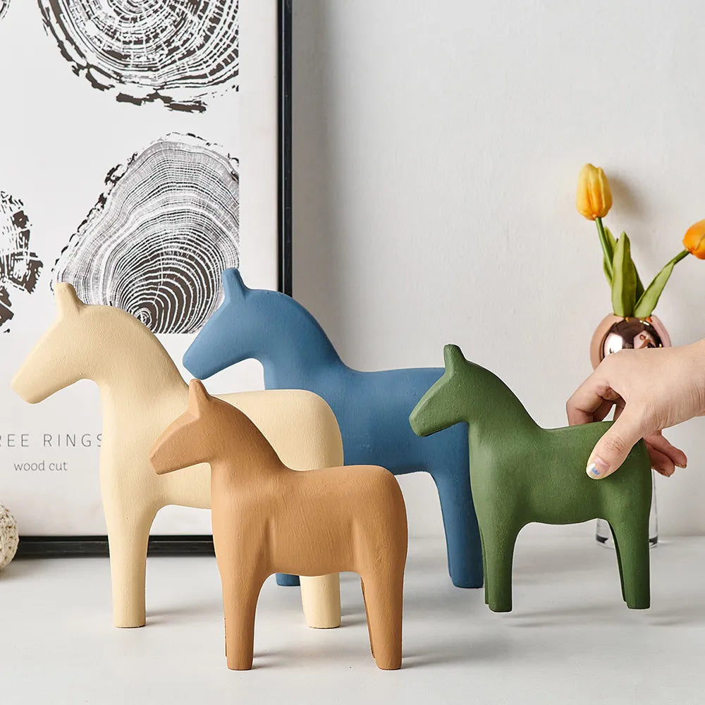 Nordic Ins Wind Wooden Horse Decoration