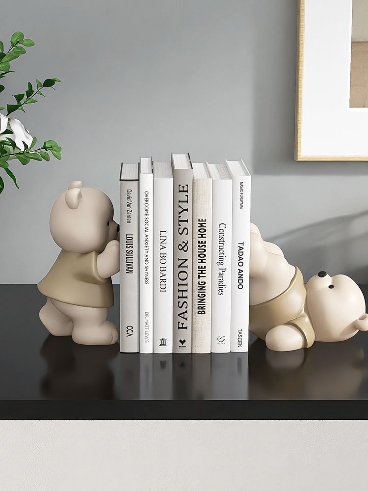 Bear Book End Figurine Cream Style Cute